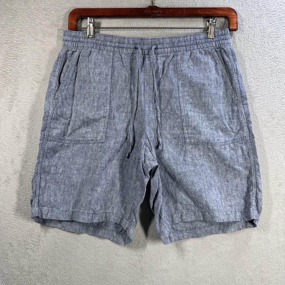 Lands' End Light Blue Linen-Blend Relaxed Shorts
